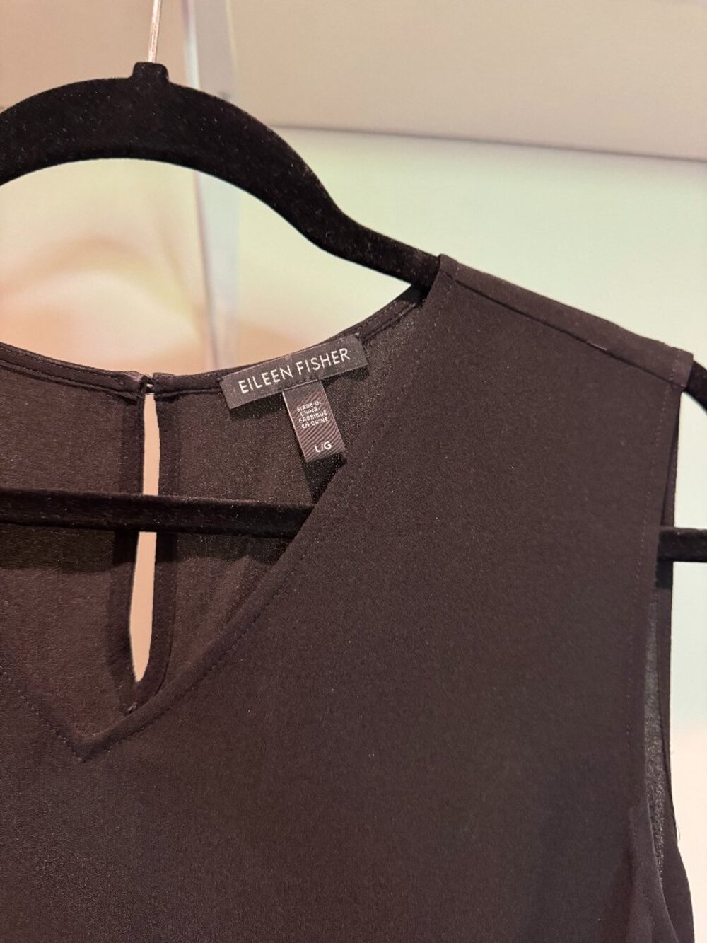Eileen Fisher Silk Georgette Crepe Top - Picture 3 of 5